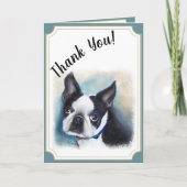 12 Boston Terrier DANK JE Bedankkaart (Voorkant)