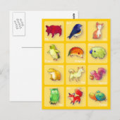 12 Briefkaart van dieren () (Voorkant / Achterkant)