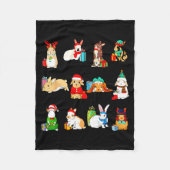 12 Bunny Of Christmas Bunny Rabbit Christmas Xmas  Fleece Deken (Voorkant)