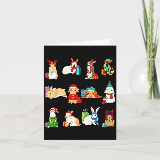 12 Bunny Of Christmas Bunny Rabbit Christmas Xmas Kaart (Voorkant)