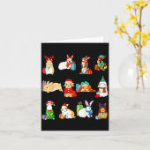 12 Bunny Of Christmas Bunny Rabbit Christmas Xmas Kaart (Gele Bloem)