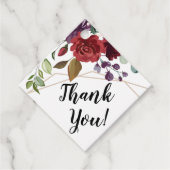 12 Cadeau Labels Wit Roses Goud Geometrisch (Voorkant)