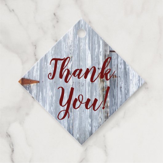 12 Cadeaublaadjes Wit Gewassen Houten Schuurdeur L Bedankjes Labels (Voorkant)