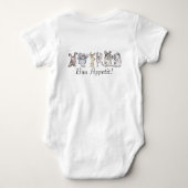 12 Cartoon Rabbits Bunjour Cute Baby Romper (Achterkant)