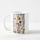 12 Cats Of Christmas Funny Xmas Cat Lover Holiday  Koffiemok (Links)