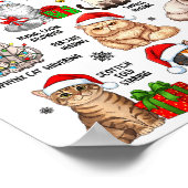 12 Cats Of Christmas Funny Xmas Cat Lover Holiday  Poster (Hoek)