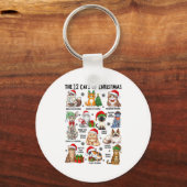 12 Cats Of Christmas Funny Xmas Cat Lover Holiday  Sleutelhanger (Voorkant)