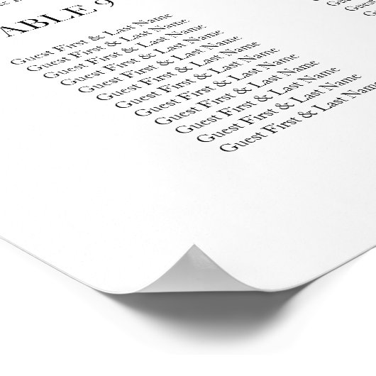 12 Chic-script voor weddenschappen Poster (Hoek)