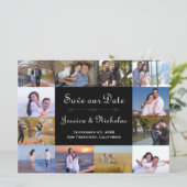 12 Collage Black-foto's - 6x8 Opslaan als datum Save The Date (Staand voorkant)