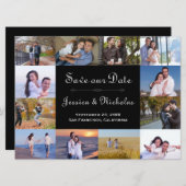 12 Collage Black-foto's - 6x8 Opslaan als datum Save The Date (Voorkant / Achterkant)