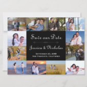 12 Collage Black-foto's - 6x8 Opslaan als datum Save The Date (Voorkant)