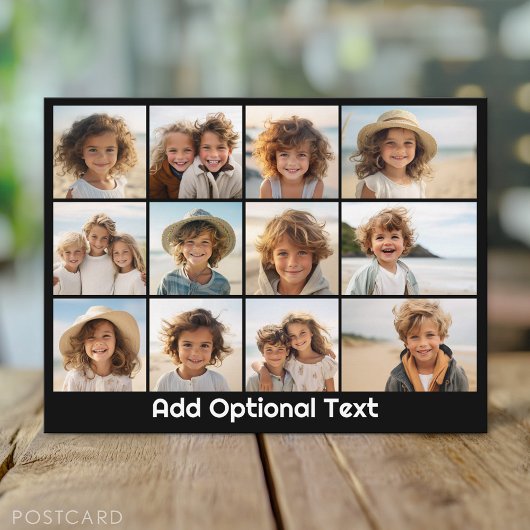 12 Collage fotoinstallatieschema met optionele tek Briefkaart