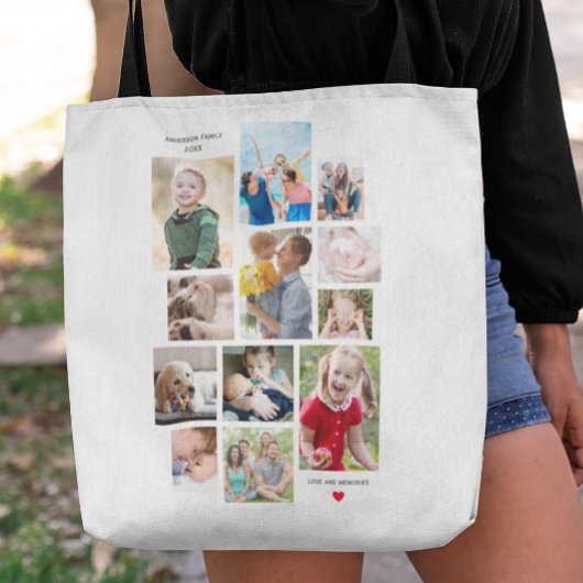 12 Collage van het Geheugen van de Foto Familie me Tote Bag