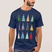 12 Colorful Xmas Trees T-shirt (Voorkant)