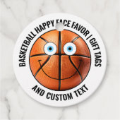 12 Custom Basketbal BLAUWE OGEN Happy Face Gift Bedankjes Labels (Voorkant)
