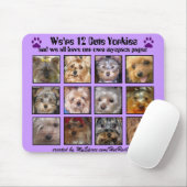 12 CUTE YORKIES - Mousepad Gepersonaliseerd Muismat (Met muis)