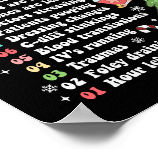 12 Dag van het Verpleegziekenhuis Kerstverpleegkun Poster (Hoek)