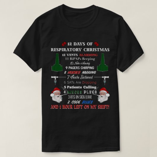 12 dagen ademhalingstherapie kerstmis Funny D T-shirt (Design voorkant)