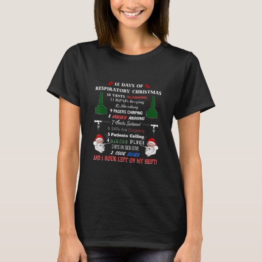 12 dagen ademhalingstherapie kerstmis t-shirt (Voorkant)