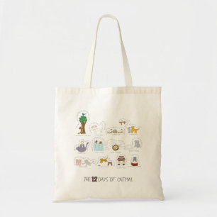 12 dagen catastrofale Cartoon kerstmis Tote Bag