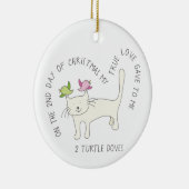 12 dagen catmas 2 schildpadden Kat foto Keramisch Ornament (Rechts)