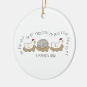 12 dagen Catmas 3 Franse Hens Cat Foto Keramisch Ornament (Links)