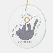 12 dagen catmas 5 Golden Rings Cat Foto Keramisch Ornament (Links)
