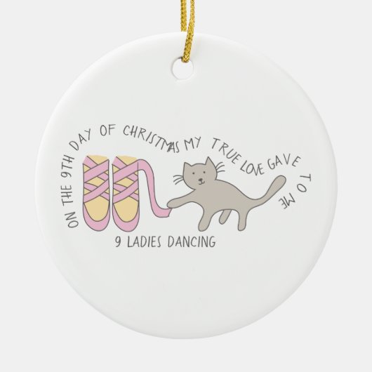 12 dagen catmas 9 Dameskat foto Keramisch Ornament (Voorkant)