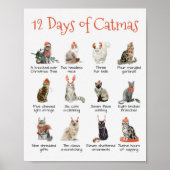 12 dagen Catmas kerstcadeaudruk poster (Voorkant)