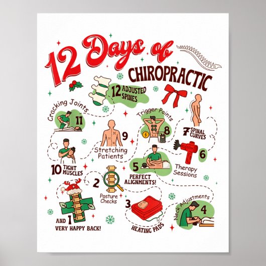 12 dagen chiropractische kerst chiropractor poster (Voorkant)