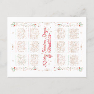 12 DAGEN CHRISTMAS / kerstBriefkaart Feestdagenkaart