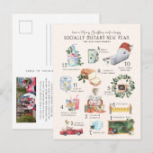 12 dagen Covid | "Quarantine" kerstfeestdag Briefkaart (Voorkant / Achterkant)