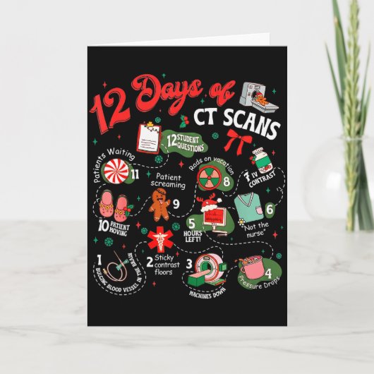 12 dagen CT-scans Kerst CT-tech Cat Scan Kaart (Voorkant)