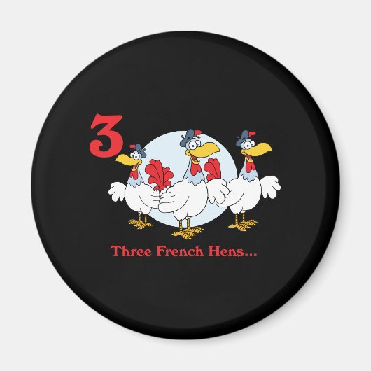 12 dagen drie franse kippen magneet (Voorkant)