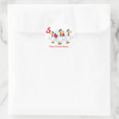 12 dagen drie franse kippen ronde sticker (Tas)