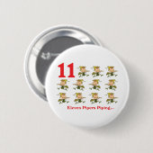 12 dagen elf pijpers die fluiten ronde button 5,7 cm (Voorkant /achterkant)