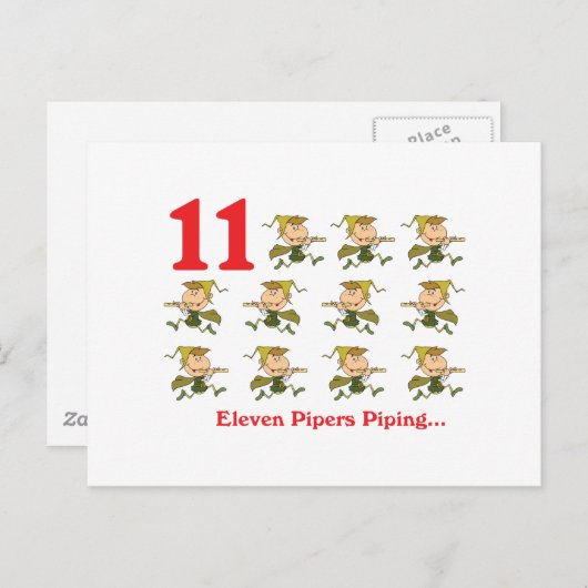 12 dagen elf pijpleidingen briefkaart (Voorkant / Achterkant)