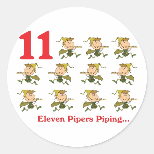 12 dagen elf pijpleidingen ronde sticker (Voorkant)