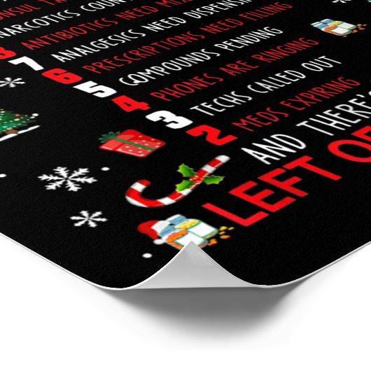 12 dagen Farmacie Funny kerstapotheker Tec Poster (Hoek)