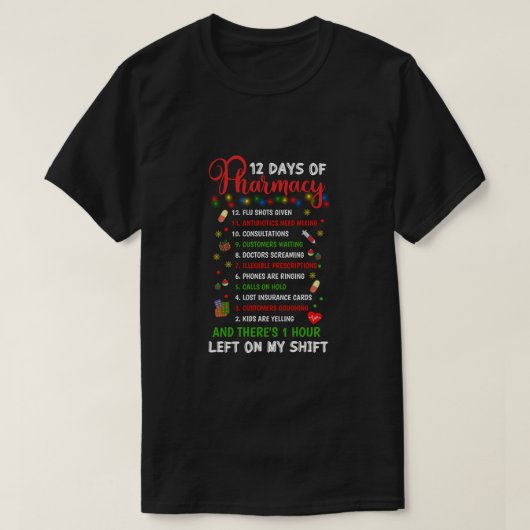 12 dagen Farmacie Funny kerstapotheker Tec T-shirt (Design voorkant)
