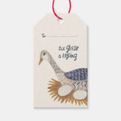 12 dagen kerst 6 ganzen een leg cadeaulabel (Voorkant)