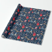12 dagen kerst blauw cadeaupapier (Uitgerold)