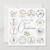 12 dagen Kerst Elegant Feestdagenkaart (Voorkant)