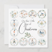 12 dagen Kerst Elegant Feestdagenkaart (Voorkant)