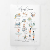 12 dagen kerst gepersonaliseerd drieluik wenskaart (Cover)