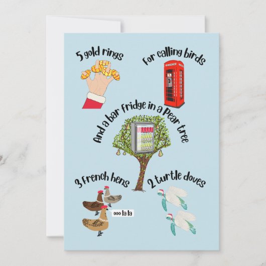 12 dagen kerst grappige cartoon feestdagenkaart (Voorkant)