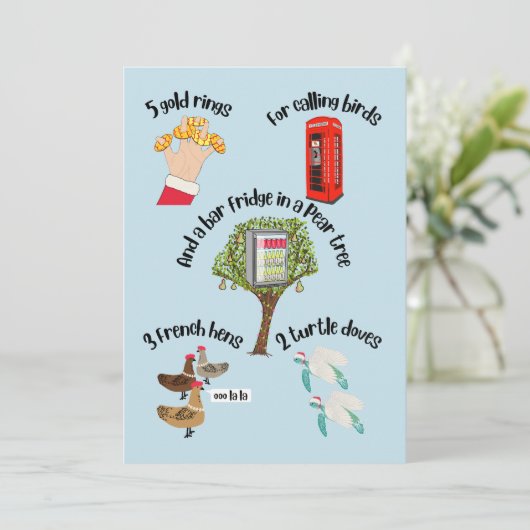 12 dagen kerst grappige cartoon feestdagenkaart (Staand voorkant)