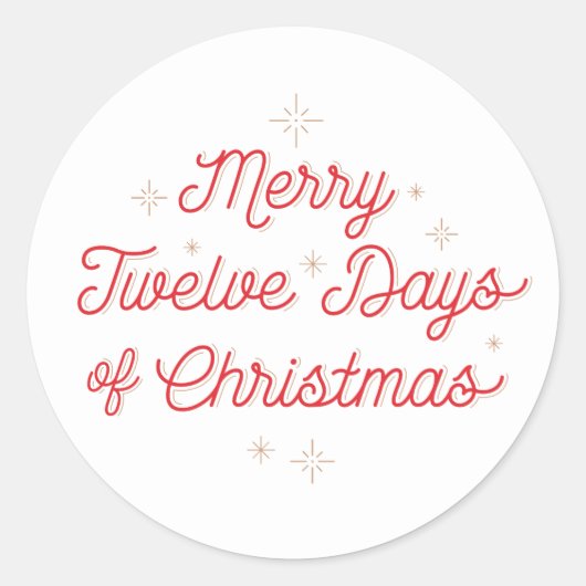 12 DAGEN KERST / Kerststickers Ronde Sticker (Voorkant)