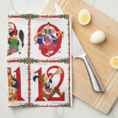 12 dagen Kerst Kwiltprint Geschenken Theedoek (Quarter Fold)