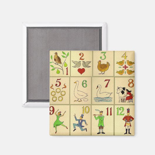 12 dagen kerst magneet (Voorkant / Achterkant)